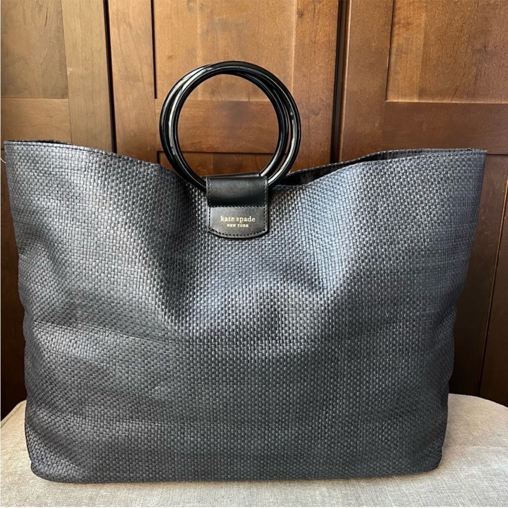 Kate spade woven hold all large‎ tote